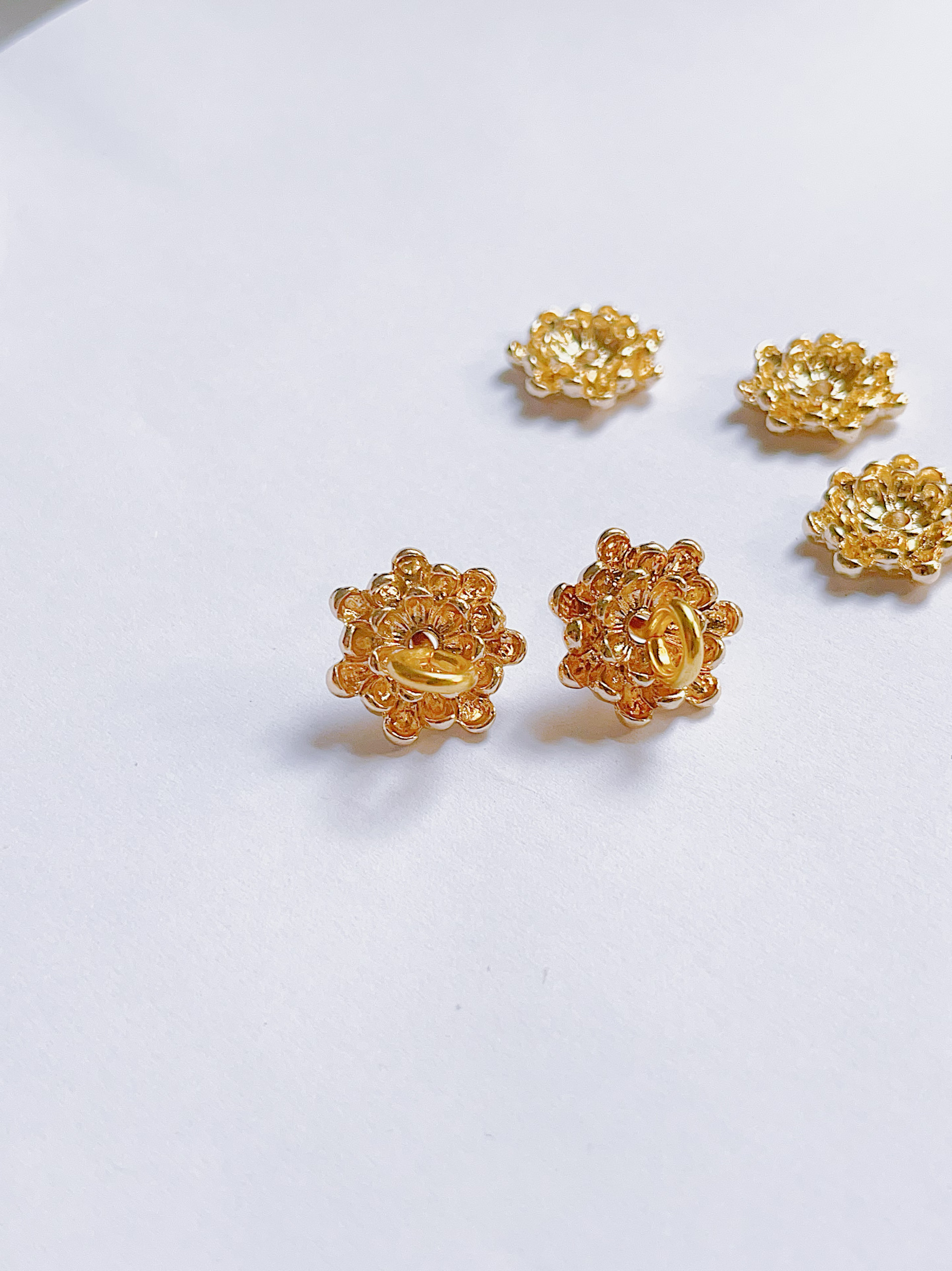 文玩玉米花托菊花饰品DIY配件大尺寸花掰流行ins风18mm底托材料