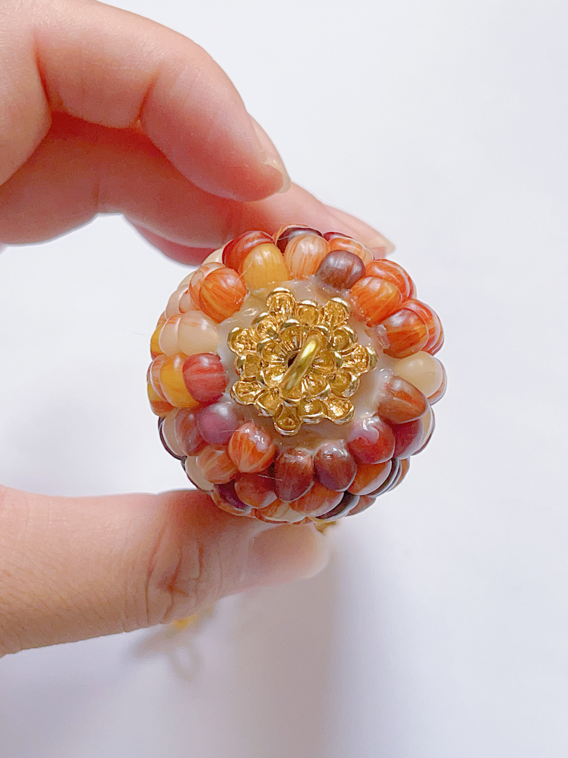 文玩玉米花托菊花饰品DIY配件大尺寸花掰流行ins风18mm底托材料