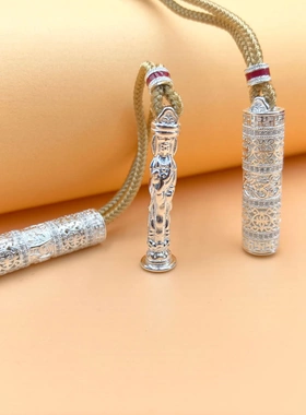 7269号足银990银色随身佛项链本命佛编织蛇年属龙本命佛挂件