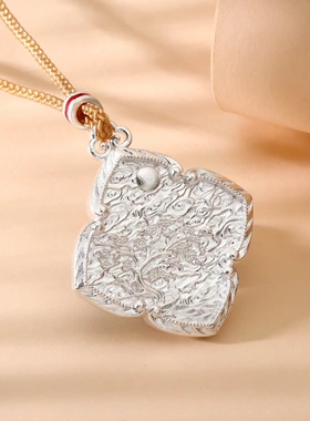 8818号 足银999.9国风珐琅彩山盟海誓项链新中式精致时尚个性爆款