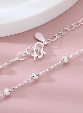 8589号足银999猫眼珠间珠珠锁骨链项链精致高颜值直播引流爆款