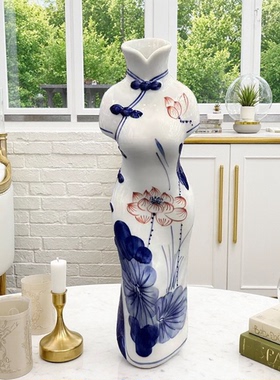 景德镇客厅摆件旗袍家居装饰