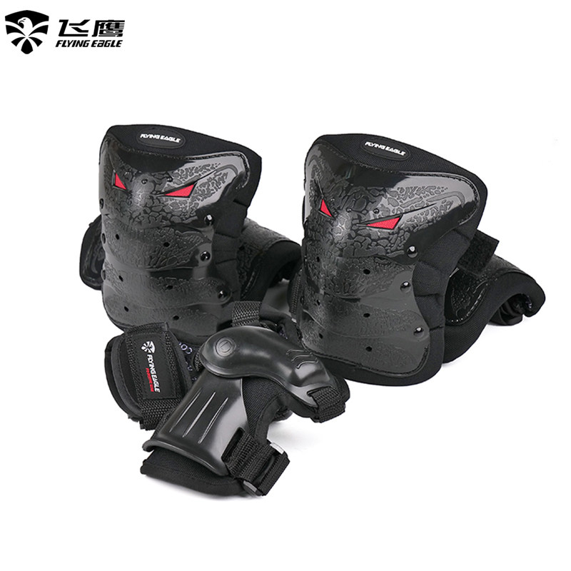 Flying Eagle Sports Protective Gear Lobster Protective Gear Wrist Guards, Palm Guards, Knee Pads and Elbow Pads Six-piece Set of Roller Skateboard Protective Gear