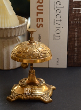 印度进口复古做旧手工桌面装饰咖啡店叫餐铃铛唤醒铃摆件工艺品