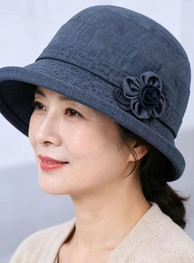春秋中老年女薄款防晒渔夫帽