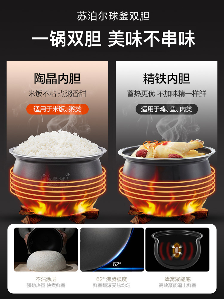supor苏泊尔尚讯专卖店苏泊尔电压力锅5升家用电用高压锅智能电饭煲全自动大容量2-3-6人1