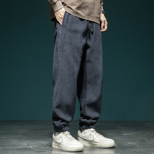 420g重磅奥粒绒加绒休闲裤男士宽松大码冬季新款云感柔肤针织卫裤 - 图3