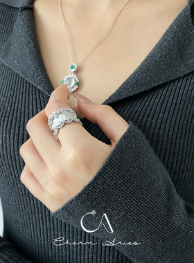 女S925纯银复古精致轻奢戒指