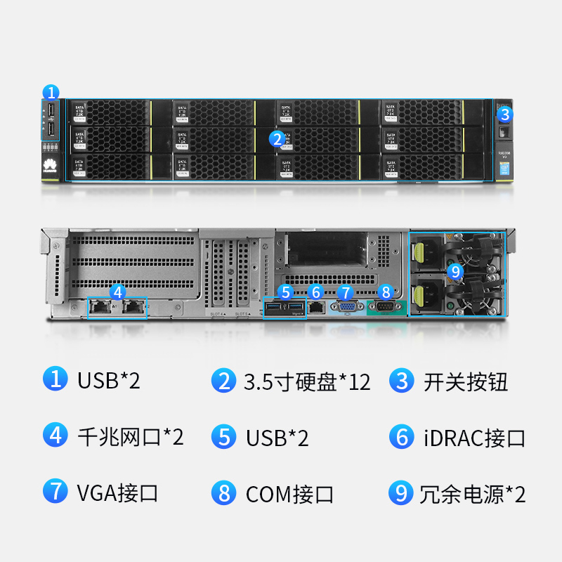 华为RH2288V2/V3/1288V3机架式服务器主机2U计算数据库支持U2版本 - 图1