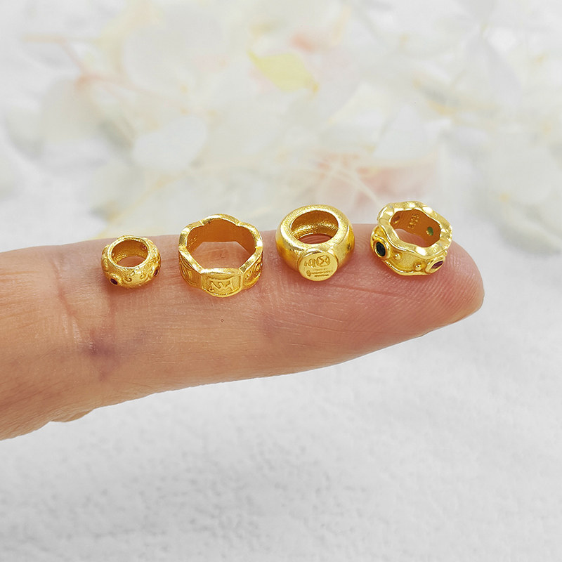 S925银古法镀金大孔隔珠隔圈diy垫珠手链项链饰品配件圆环跑圈,淘宝优惠券,粉丝福利购,淘宝优惠卷