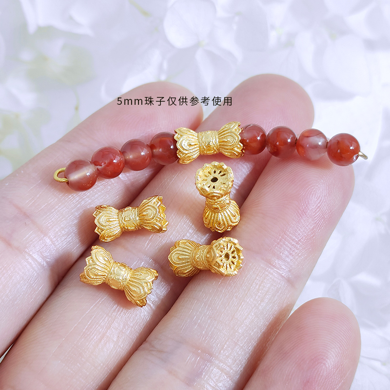 S925银镀金糖果配件隔珠筒珠项链收尾扣串珠手链DIY编绳间隔配件 - 图2