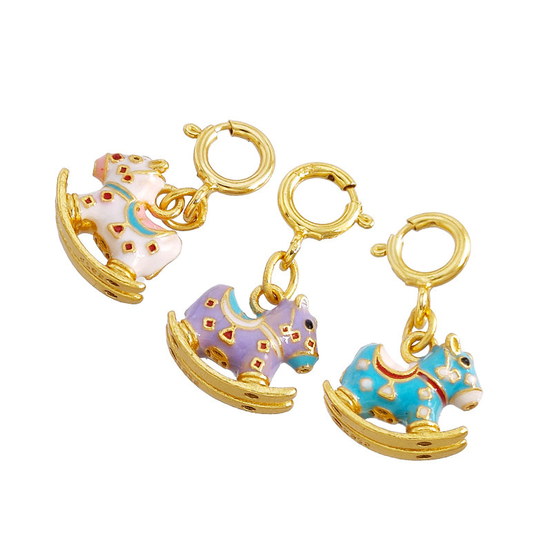 S925银镀金古法烧蓝旋转木马吊坠挂坠项链手链提溜编绳DIY配件,淘宝优惠券,粉丝福利购,淘宝优惠卷