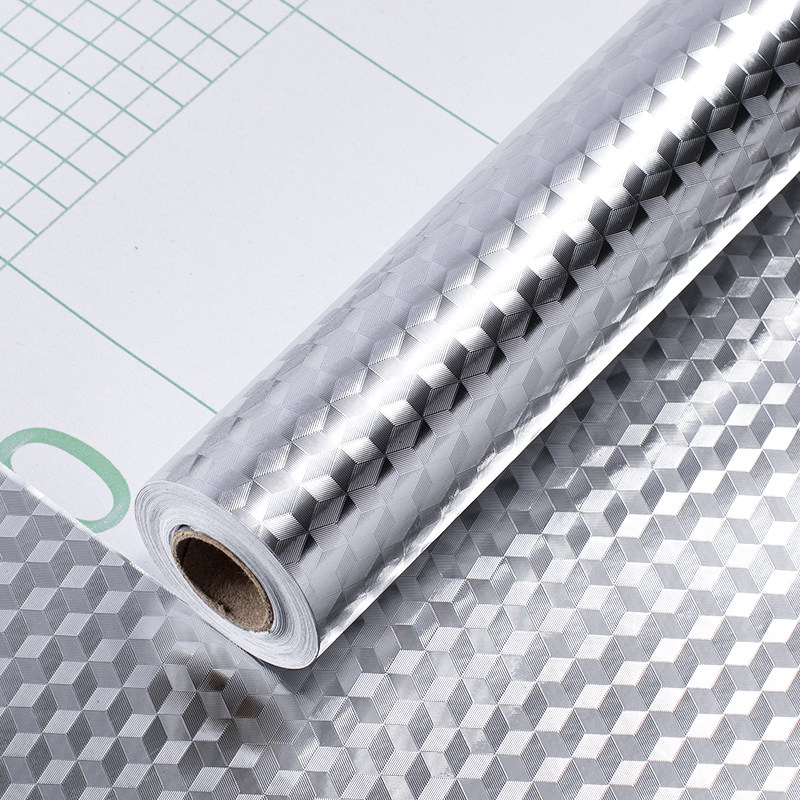 防油贴纸墙面锡箔纸pvc橱柜耐高温灶台防水壁纸厨房锡纸瓷砖贴,淘宝优惠券,粉丝福利购,淘宝优惠卷