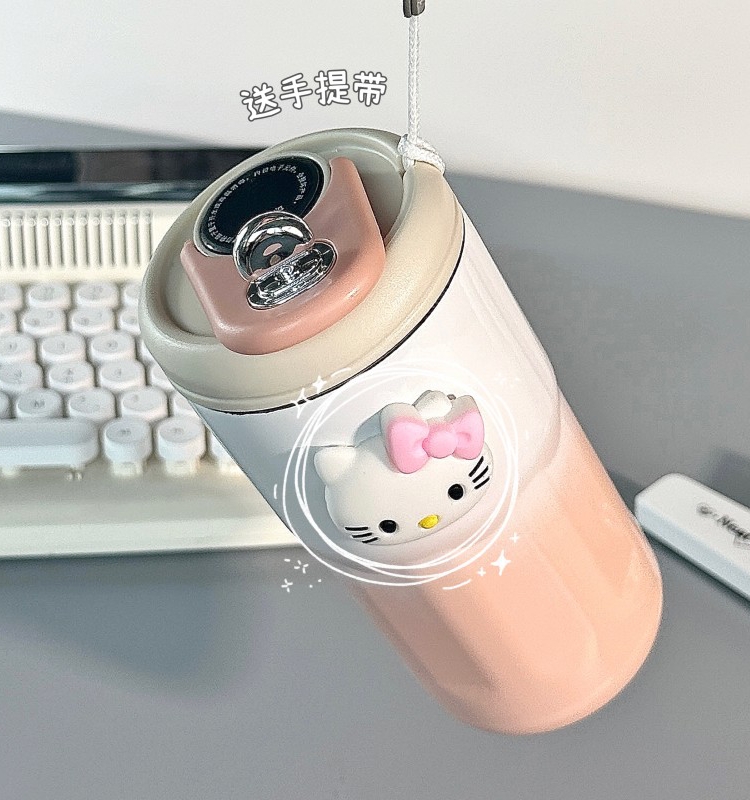 哈喽hellokitty保温杯凯蒂猫水杯美式不锈钢便携水杯可乐随手杯 - 图2