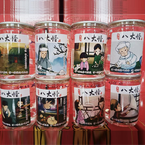 鲁窖好汉小酒八大怪京剧浓香型固态发酵粮食白酒150ml*8文创小酒 - 图0