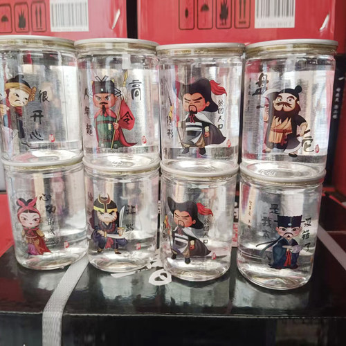 鲁窖好汉小酒八大怪京剧浓香型固态发酵粮食白酒150ml*8文创小酒 - 图1