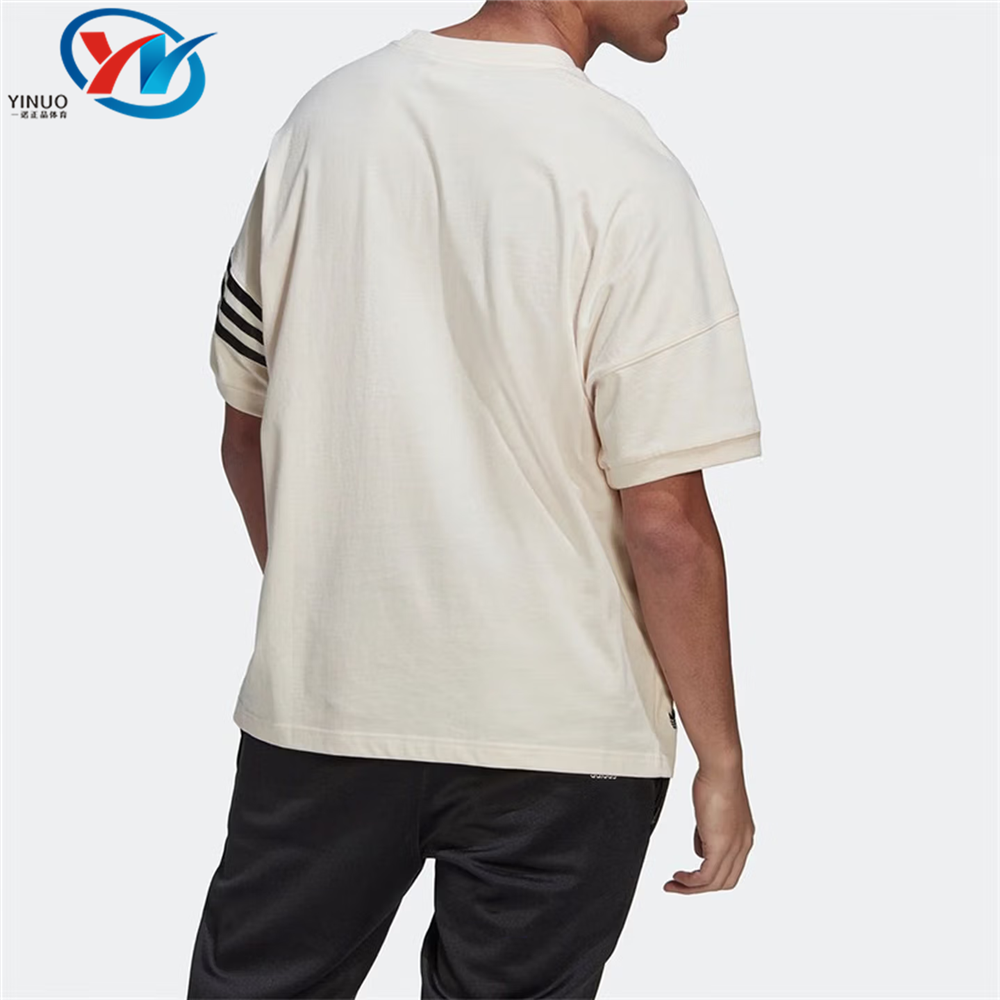 Adidas/阿迪达斯三叶草White男子复古宽松条纹运动短袖T恤HM1874,淘宝优惠券,粉丝福利购,淘宝优惠卷
