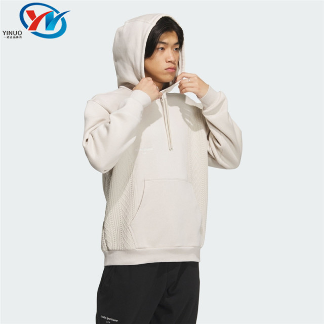ເສື້ອຍືດຜູ້ຊາຍ Adidas jacquard velvet knitted hooded sweatshirt