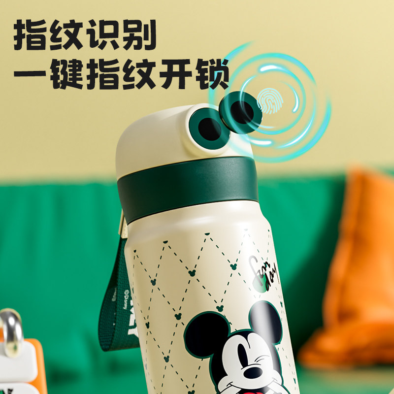 智能指纹解锁密码迪士尼儿童保温杯男孩上学专用吸管水杯2026新款,淘宝优惠券,粉丝福利购,淘宝优惠卷
