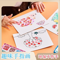 Child Hand Finger Painting Toy Angel Drawing Picture Book Kindergarten Palm Point Drawing Printed Clay Painting Tool Cartoon Suit