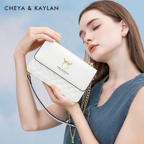 圣诞礼物女生包包女式2025新款真皮斜挎包送女友菱格包高级质感包 - 图0