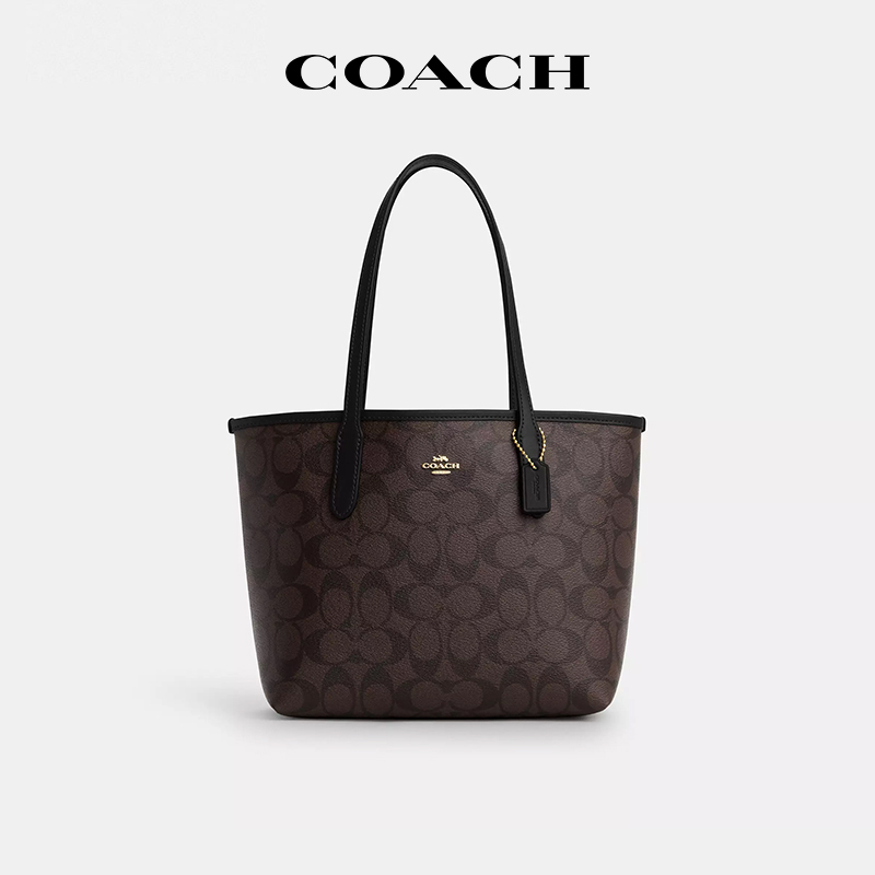 【官方授权】COACH/蔻驰City老花托特包小号经典大容量单肩手提包 - 图2