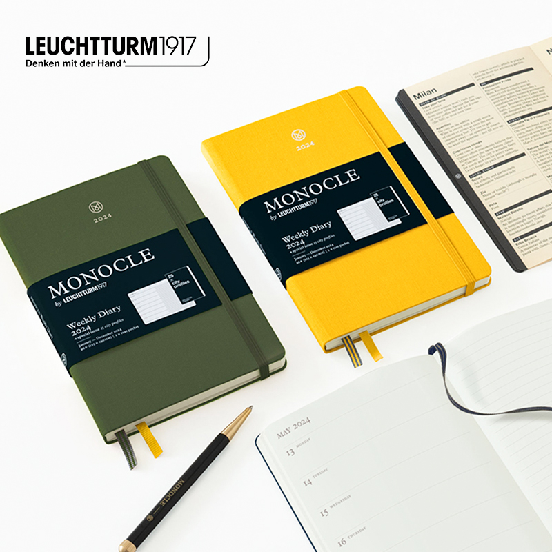 LEUCHTTURM1917德国灯塔经典系列B6+硬封皮Monocle笔记本软封皮笔记本子平装点格横格空白手账记事本商务办公-图0