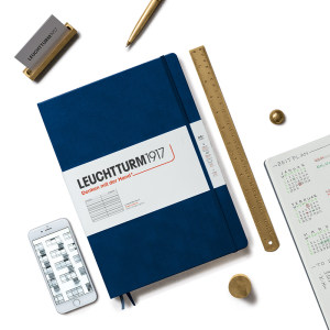 LEUCHTTURM1917德国灯塔轻薄系列A4+大开硬皮笔记本子商务横格日记本点格手账方格记事本