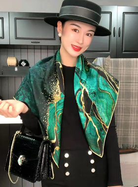 四季可用真丝女大方巾
