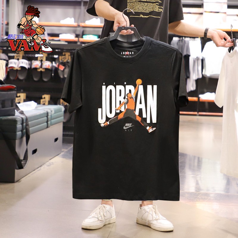 Nike耐克短袖男2021夏新款 JORDAN AJ飞人运动T恤 DH9519-010-100-图2