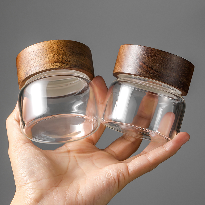 茶叶密封罐玻璃迷你便携食品级咖啡粉保存罐小号咖啡豆分装储存罐-图3