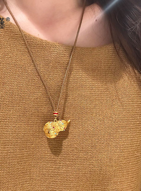 久不掉色沙金花丝镂空葫芦项链新中式珐琅彩福禄女式吊坠