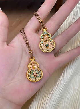 海棠葫芦长款国风新中式珐琅编绳春秋毛衣链