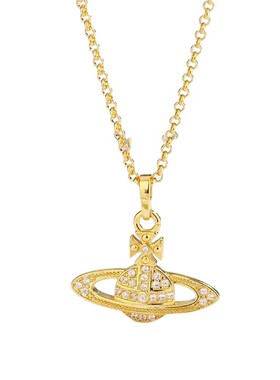 镶钻平面土星项链女薇薇安经典锁骨链