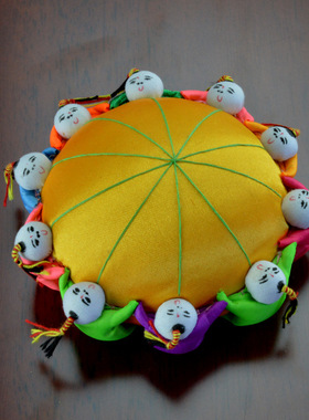 中式复古布艺家居摆件DIY手工具外事礼品10人百子娃娃针扎针插包