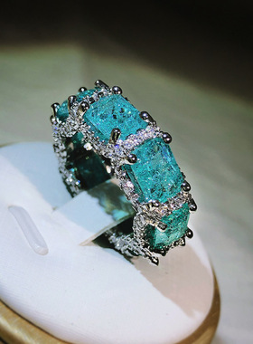 女式帕拉伊巴仿真宝石戒指