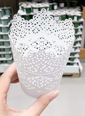 IKEA/宜家香薰蜡烛台白色不锈钢