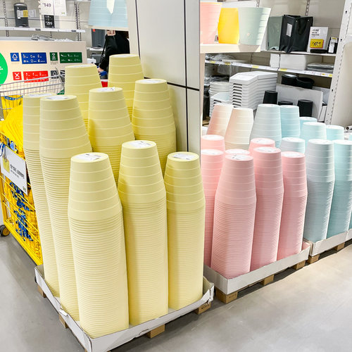 IKEA宜家芬尼斯垃圾桶垃圾筐大小号废纸筐白红粉蓝黄色家用卫生间 - 图2