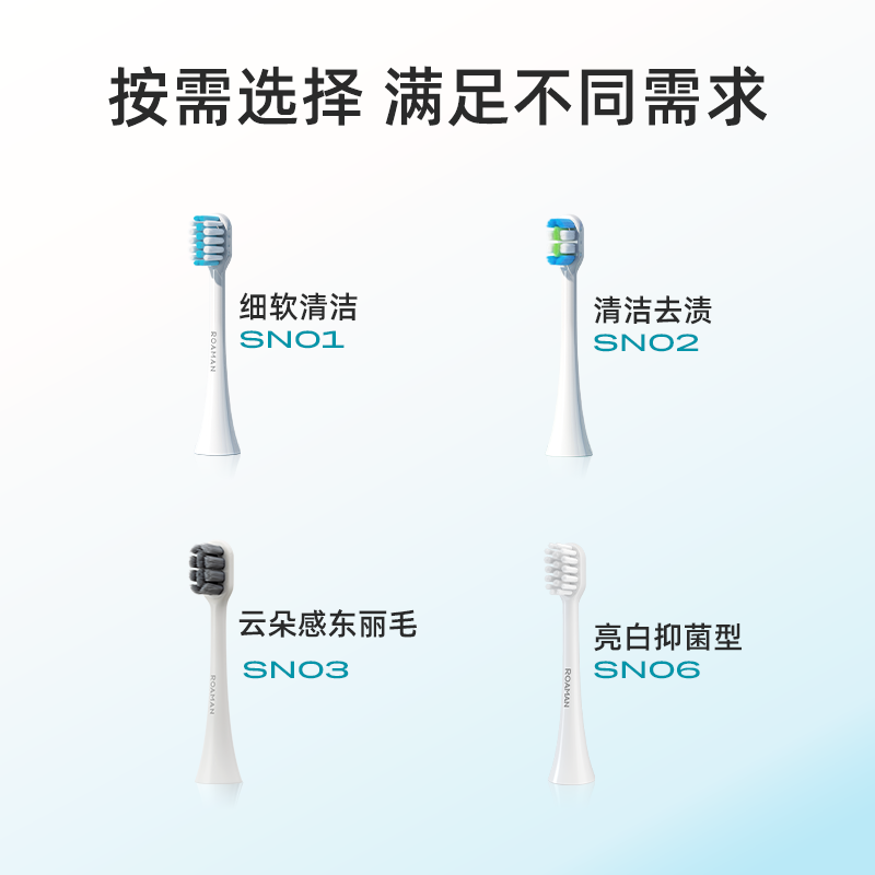 罗曼电动牙刷刷头通用替换头软毛官方旗舰店原装正品mini小软刷SN-图3