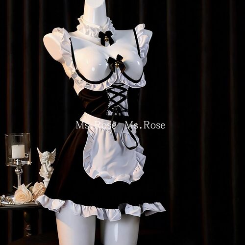 Ms Rose性感女仆cos制服情调套装吊带睡裙角色扮演趣味胸托内衣 - 图2