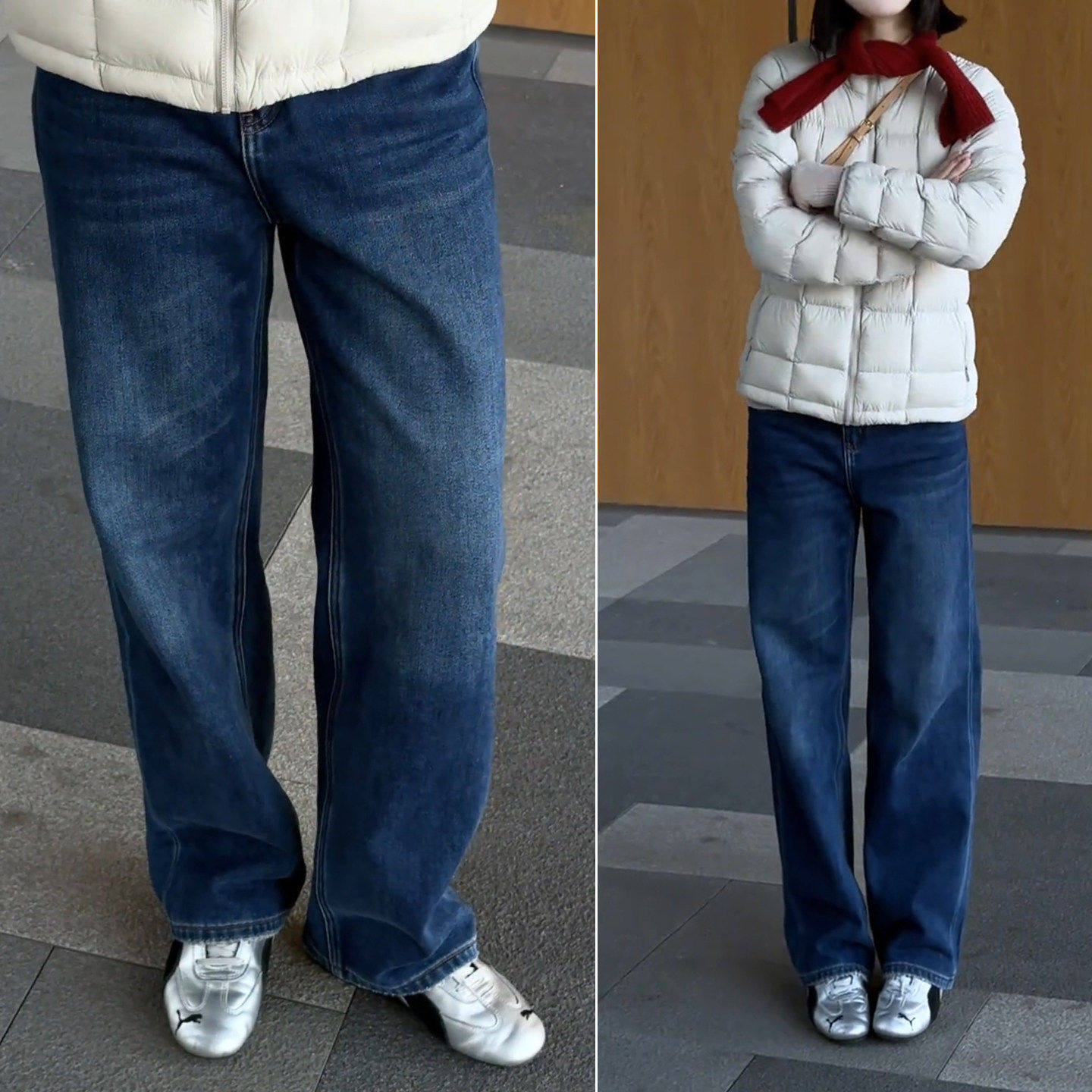 拉夏贝尔窄版直筒牛仔裤女新款2025秋冬季裤子宽松加绒加厚烟管裤,淘宝优惠券,粉丝福利购,淘宝优惠卷