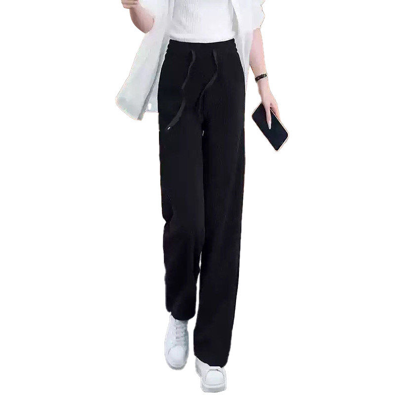 拉夏贝尔窄版休闲宽裤女2026新款春秋季高腰灯芯绒卡其色直筒裤子,淘宝优惠券,粉丝福利购,淘宝优惠卷