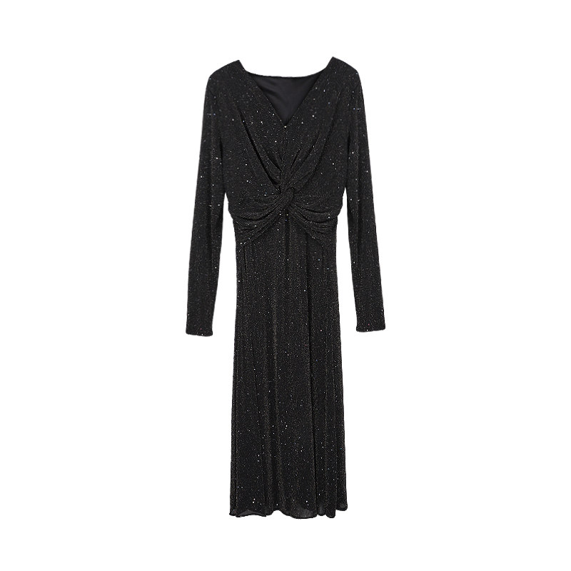 孕妇秋装黑色显瘦气质减龄连衣裙 happymaman连衣裙