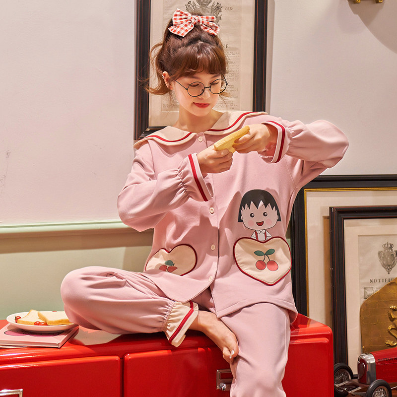 女春秋冬季纯棉长袖可爱可出门睡衣 缪黛睡衣/家居服套装