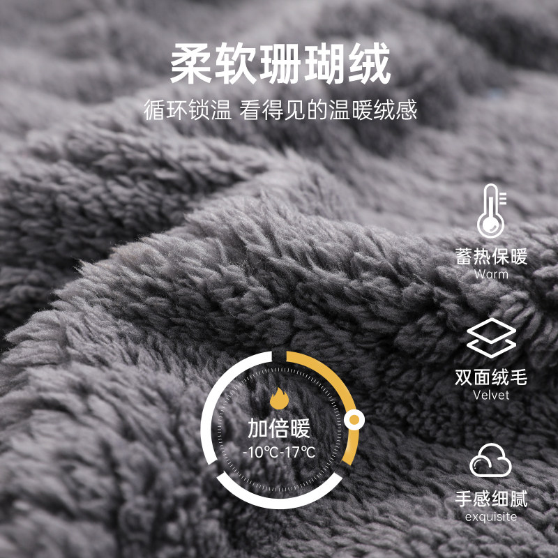 男士秋冬季冬款加绒冬天珊瑚绒睡衣 缪黛睡衣/家居服套装