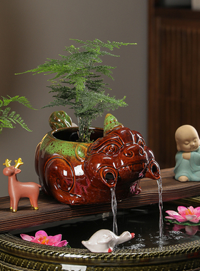 中式貔貅流水循环摆件