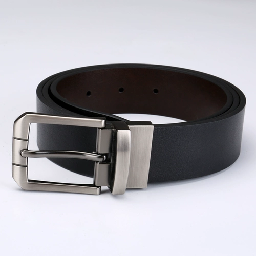 Двусторонний ремень, модные кожаные штаны, из натуральной кожи, простой и элегантный дизайн, в корейском стиле