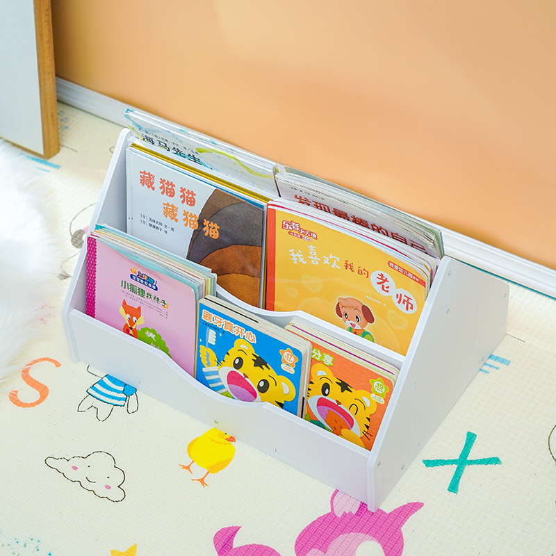 绘本架儿童书架收纳置物架桌上飘窗落地手提书架幼儿园多层阶梯架