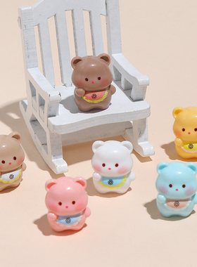 可爱围裙小熊树脂车载桌面摆件