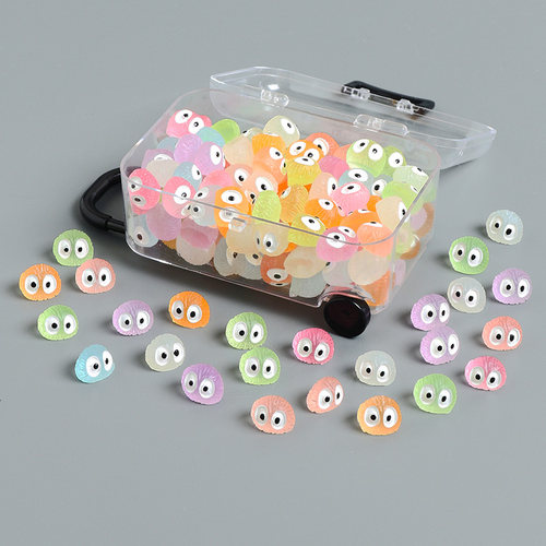 夜光迷你可爱小精灵黑炭煤球桌面小摆件diy儿童玩具树脂装饰配件 - 图2